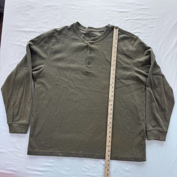 L.L.Bean Henley Long Sleeve Shirts Mens XL Bundle Gray Red Green Waffle Pristine - Picture 8 of 14